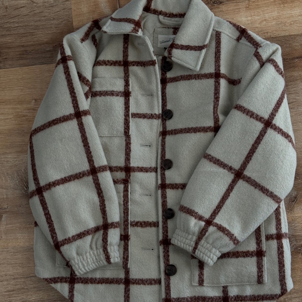Universal Thread Plaid Button-Front Shacket Jacke… - image 1